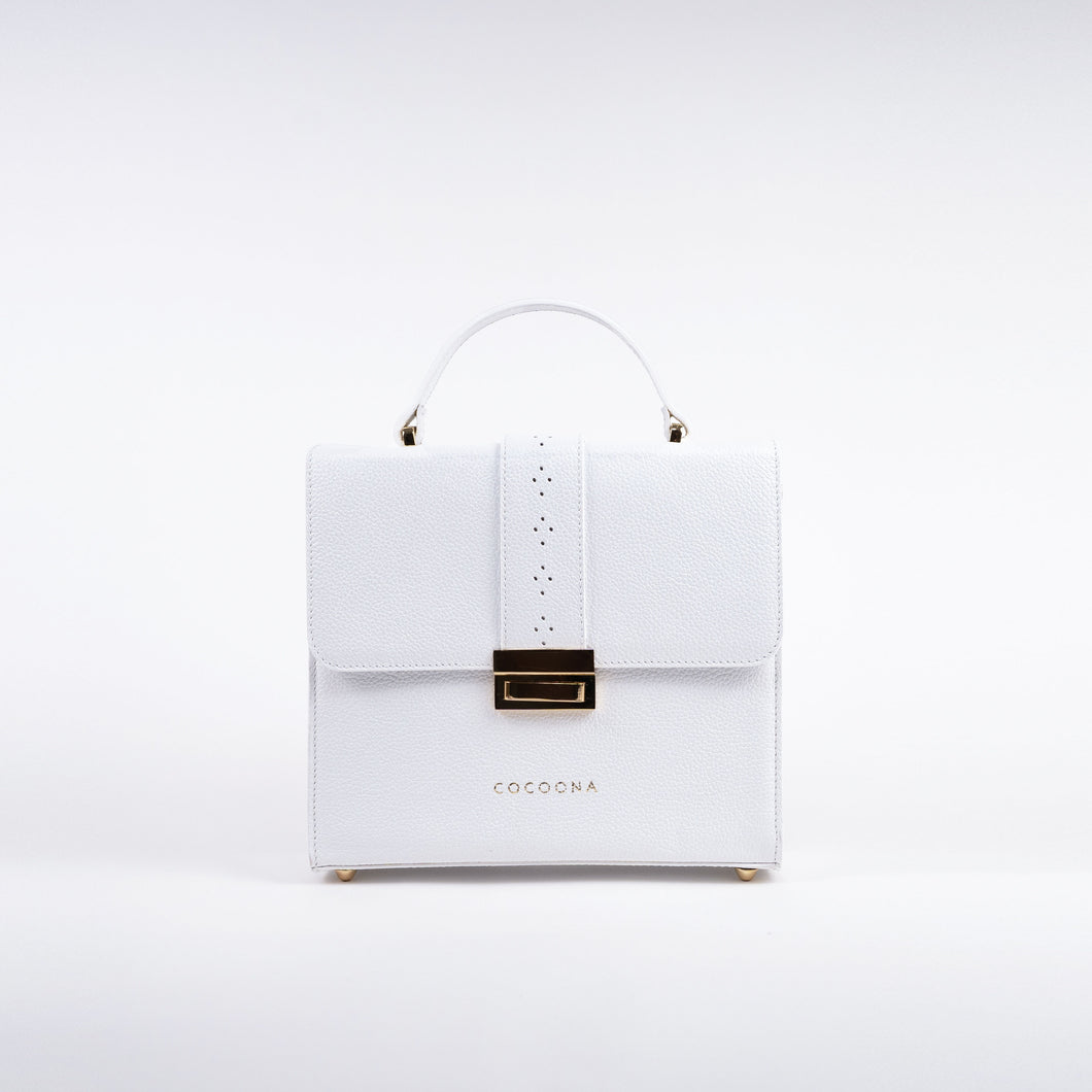 Ceci Top Handle Bag in White 